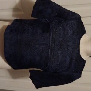 BCBGeneration blue combo shirt with Zipper all up the back  size xxs